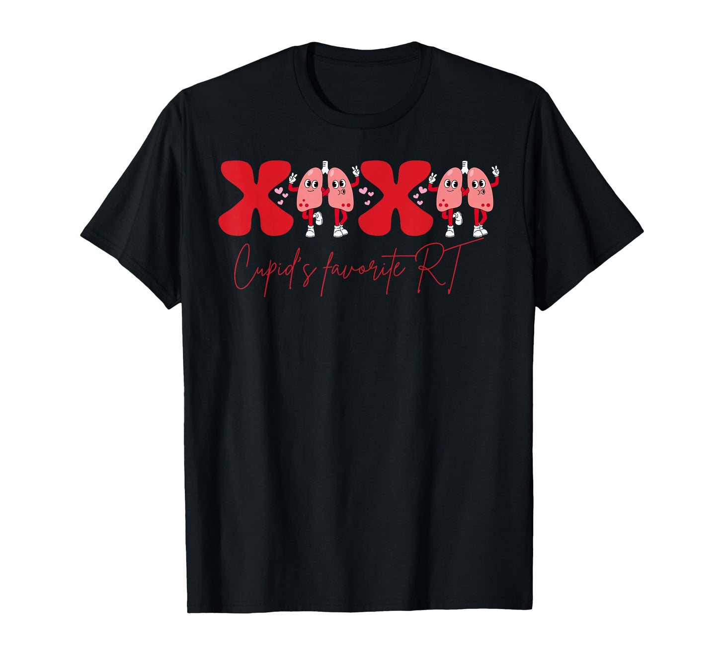 Cupid's Favorite RT Lung Valentines Day Respiratory Therapy T-Shirt
