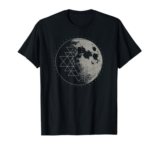 Sacred Geometry Sri Yantra Moon - Psychedelic Vintage Shirt T-Shirt