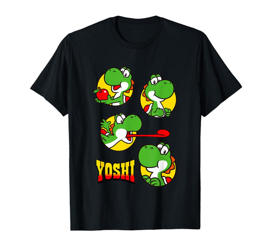 Super Mario Bros Yoshi Big Snack Bubble Portraits T-Shirt