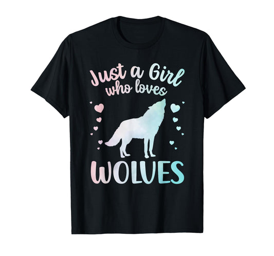 Cute Wolf Art for Women Girls Wof Pack Wolves Wolf Lover T-Shirt