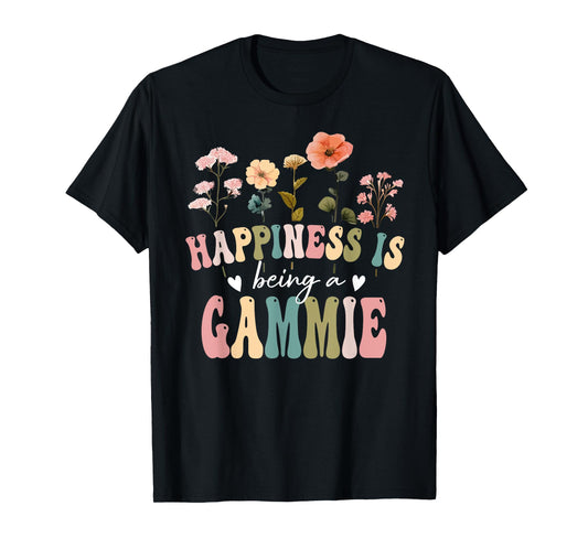 Happiness is Being a Gammie Floral Gammie Mother's Day T-Shirt