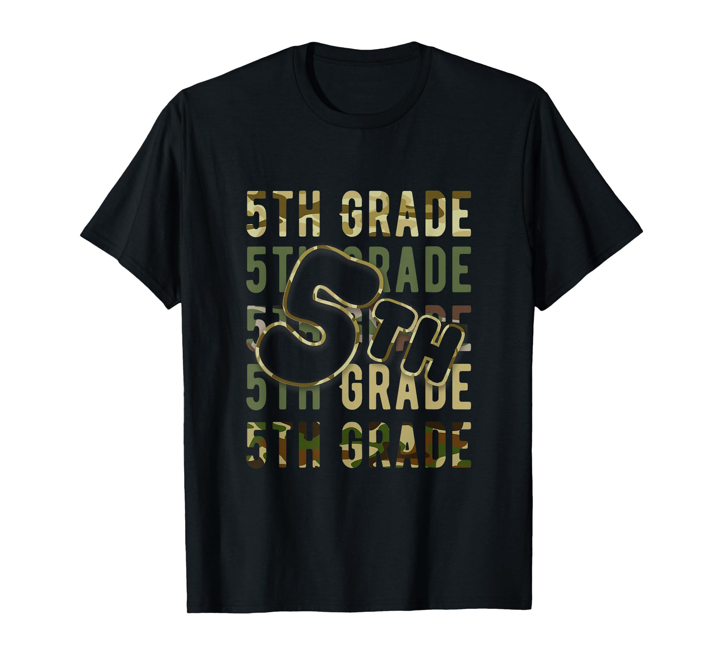 Camo Team 5th Grade Squad Back To School Teacher Kids Boys T-Shirt