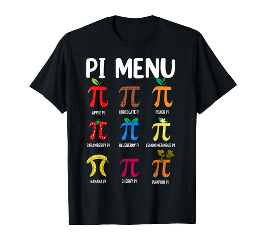 Pi Menu 3.14 Pi Symbol - Math Teacher Happy Pi Day T-Shirt