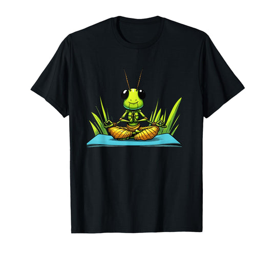Meditation Grasshopper Yoga Pose Relaxing Animal T-Shirt