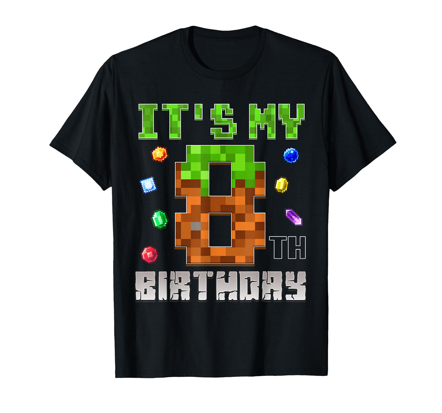 Birthday Boy Shirt It's My 8th Birthday Video Game Pixel T-Shirt