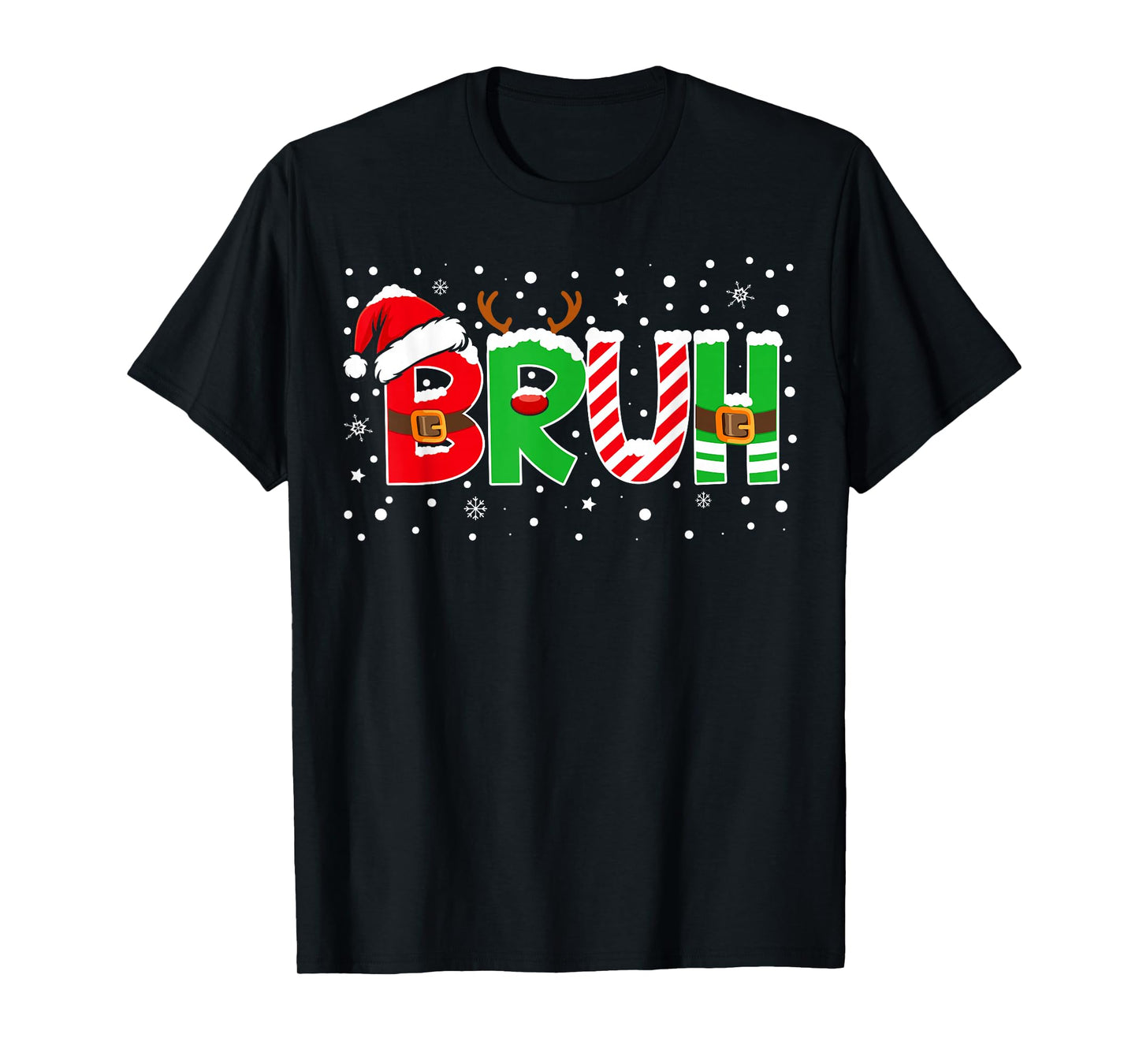 Bruh Funny Saying Bro Teens Boys Kids Christmas Pajamas Xmas T-Shirt