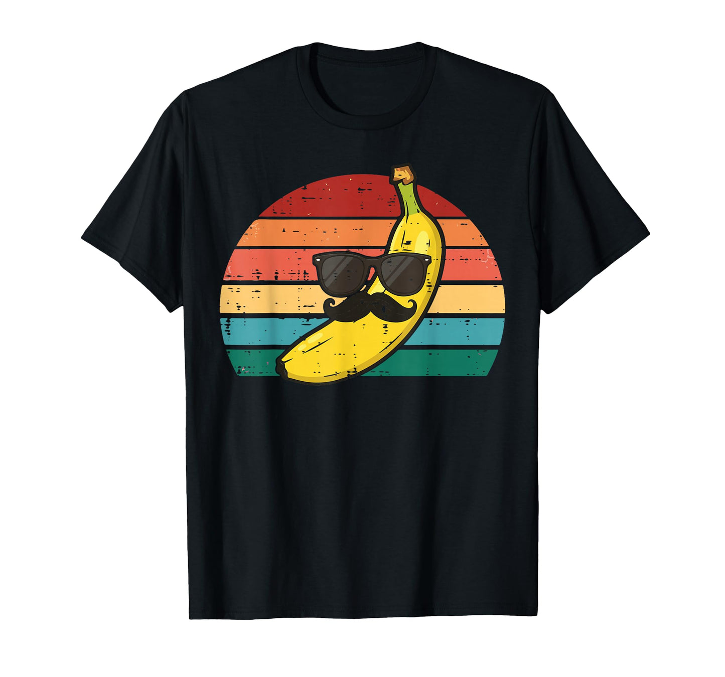 Banana Sunglasses Mustache Retro Fruit Face Men Boys Kids T-Shirt