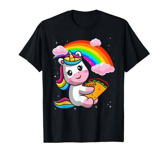 Unicorn Taco Rainbow Fiesta Cinco De Mayo Toddler Girls Kids T-Shirt