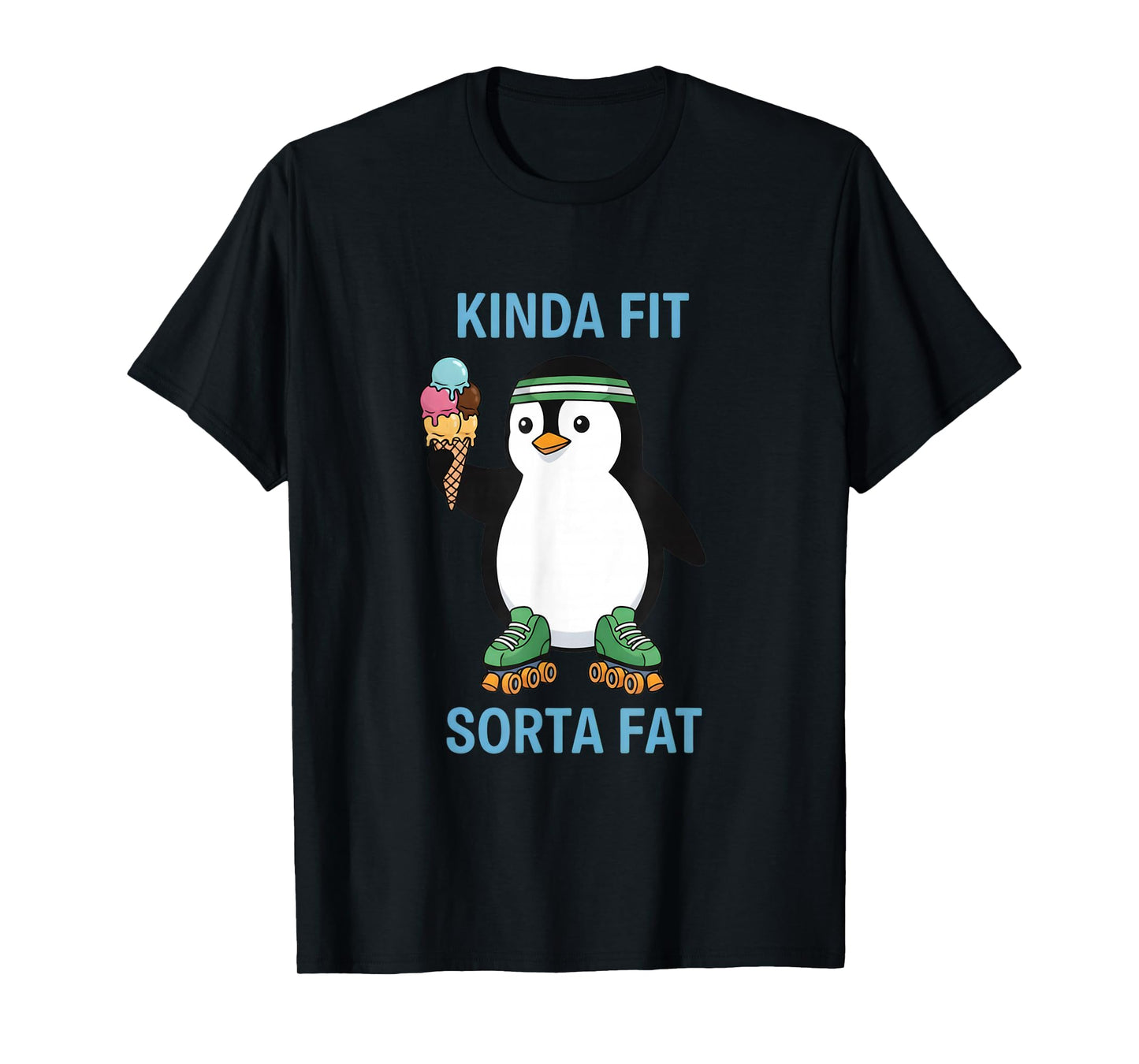 Kinda Fit Sorta Fat Funny Gym Penguin Weightlifting Workout T-Shirt