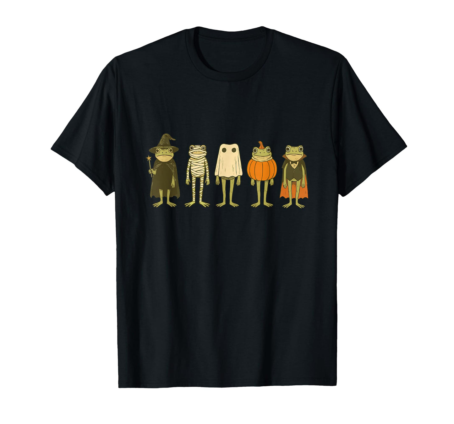 Cute Spooky Frog Halloween Frog Wizard Frog Witch Frog Meme T-Shirt