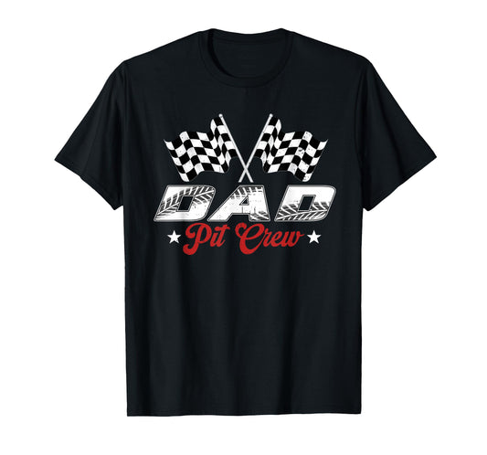 Dad Pit Crew Race Car Birthday Family Racing T-Shirt