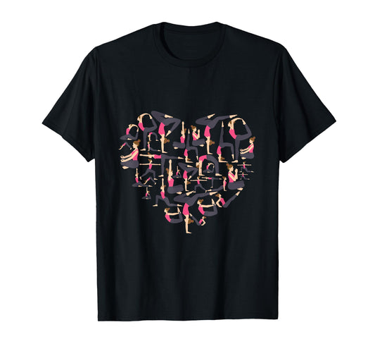 Love Yoga heart meditation pose men girl women Zen Spiritual T-Shirt