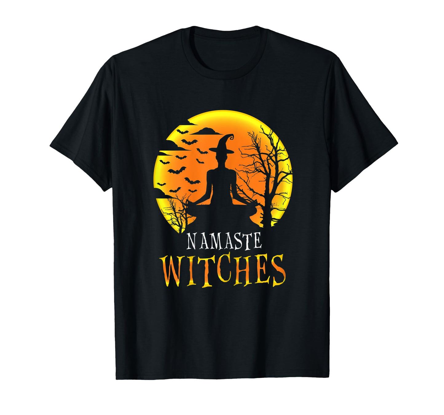 Womens Yoga Funny Namaste Witches Halloween Girls Women Gift T-Shirt