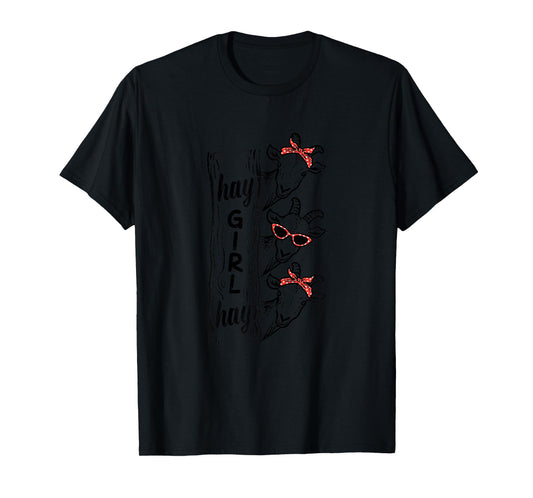 Goats Hay Girl Funny Livestock Farmer Women Girls Kids Youth T-Shirt