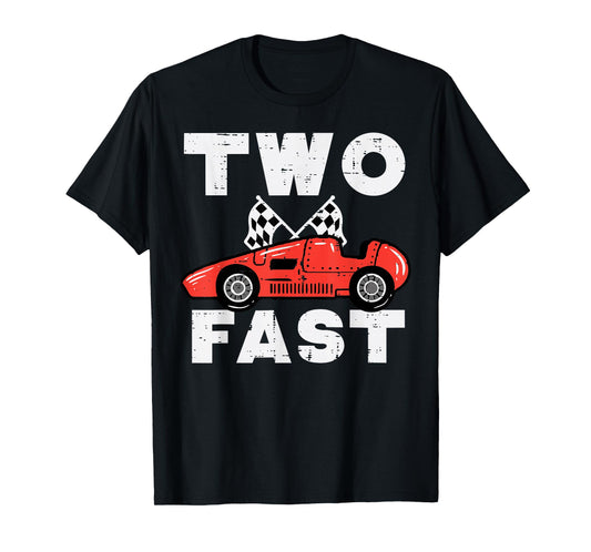 2nd Birthday Race Car Two Fast 2 Year Old Bday Boys Kids T-Shirt