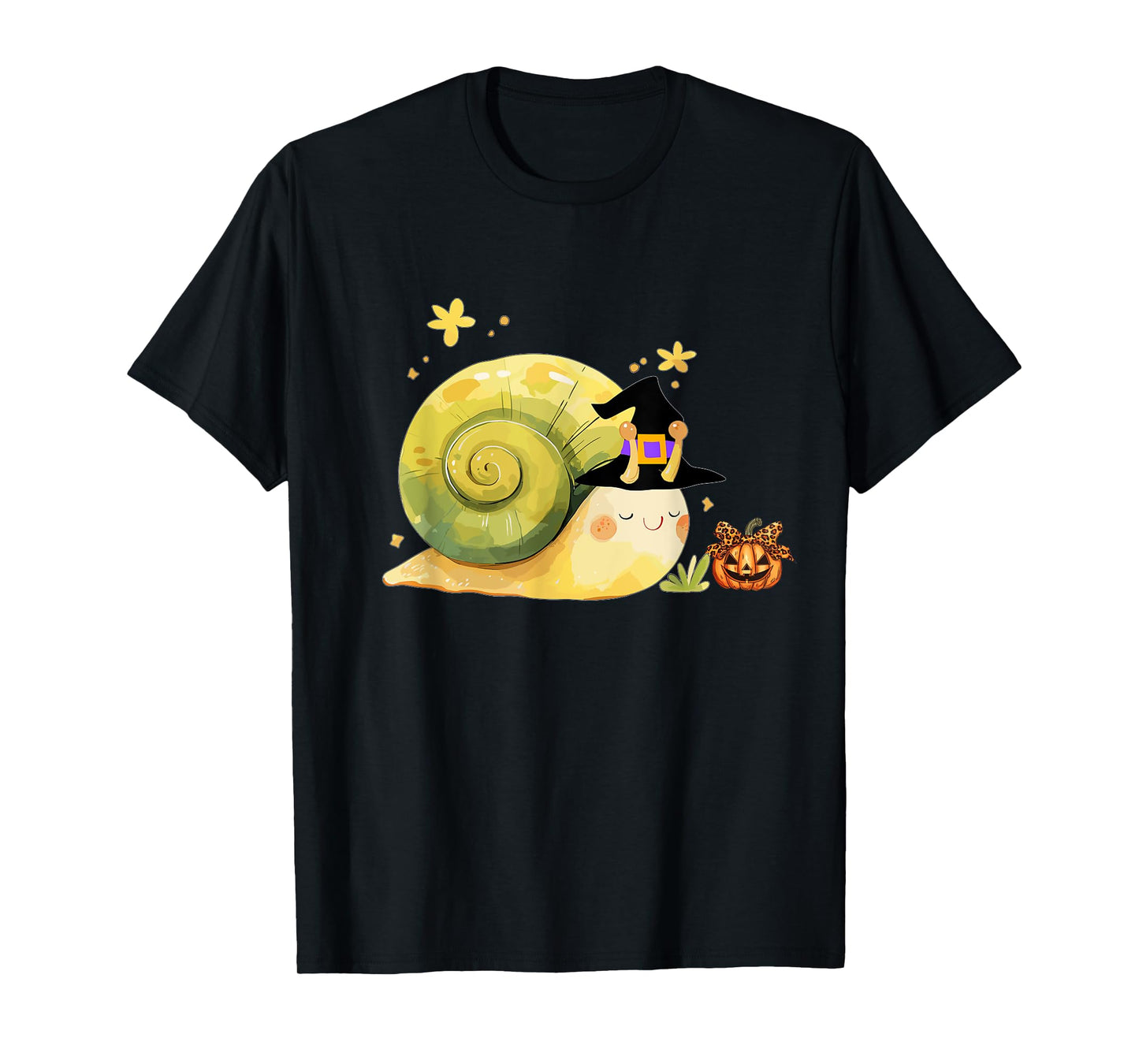 Cute Snail Witch Hat Pumpkin Halloween Costume Snails Lover T-Shirt