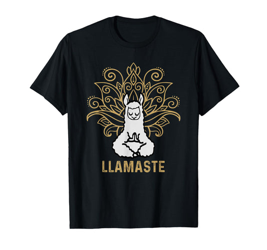 Llamaste Yoga Gift For Men Women Kids Lover Llama Yoga T-Shirt