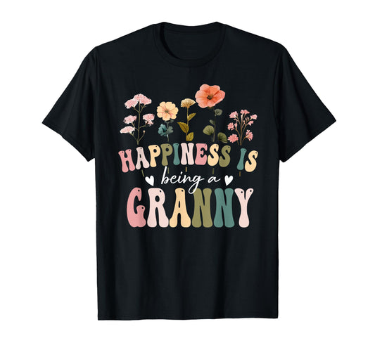 Happiness is Being a Granny Floral Granny Mother's Day T-Shirt