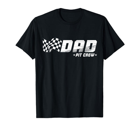 Dad Pit Crew Race Car Birthday Family Racing T-Shirt