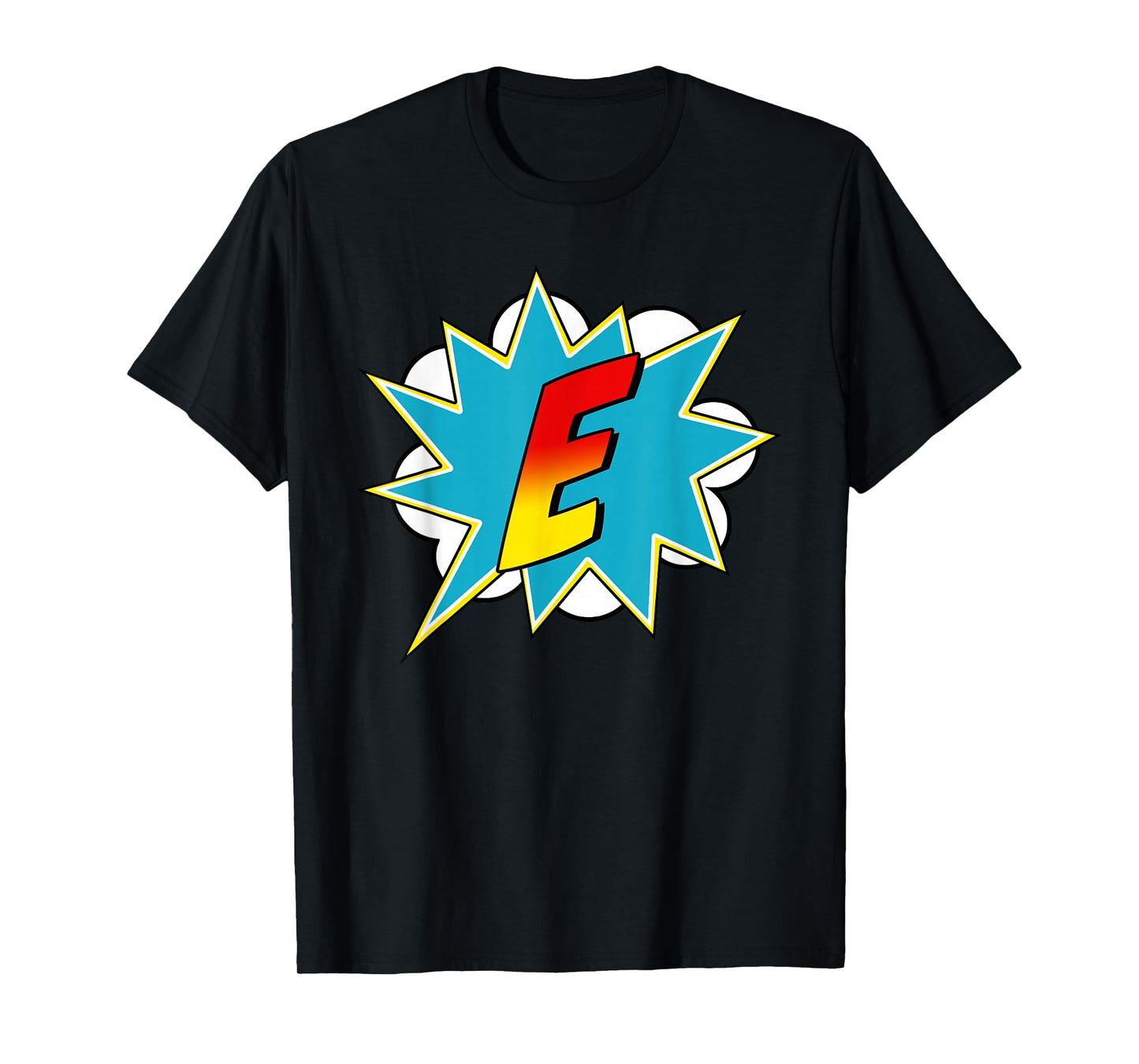 Letter E Superhero Name Comic Letter Retro Costume T-Shirt
