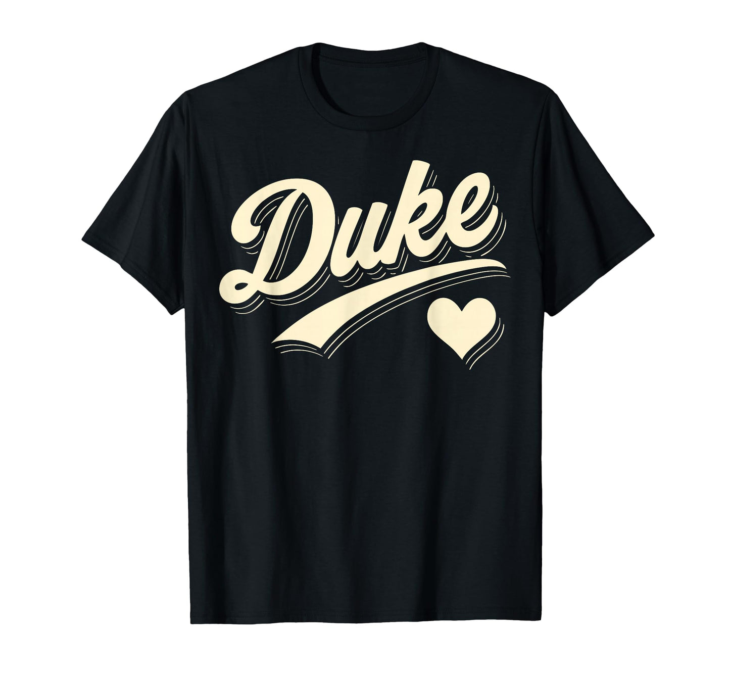 Duke Retro Script Heart Gift for Men Women Kid Boy Girl T-Shirt