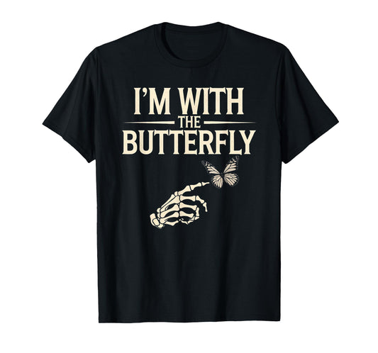 I'm With Butterfly Halloween Costume Couples Matching Gifts T-Shirt