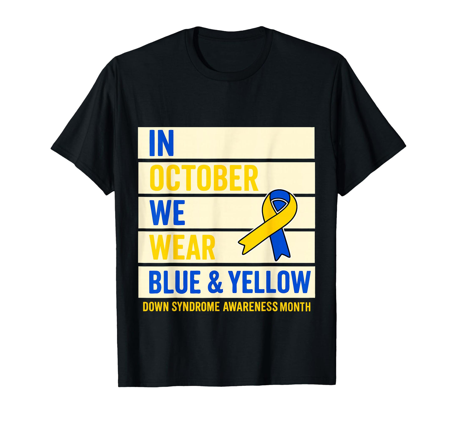 in October we Wear Yellow and Blue Down Syndrome Halloween T-Shirt