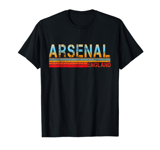 Love Heart Arsenal Tee Grunge Vintage Style Black Arsenal T-Shirt