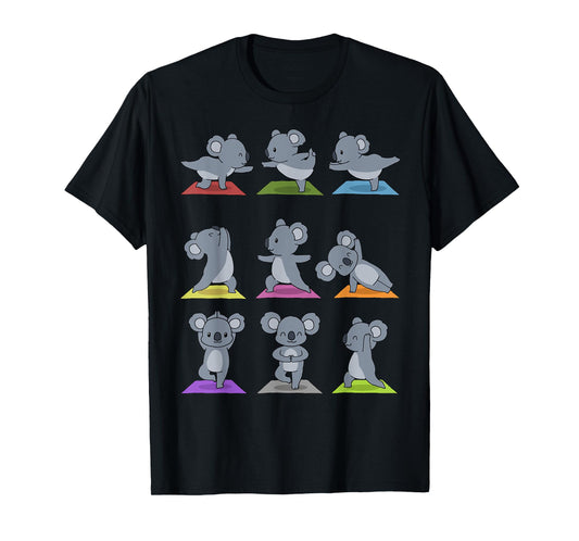 Koala Yoga T-Shirt Funny Koalas In Yoga Poses Sports Tee T-Shirt