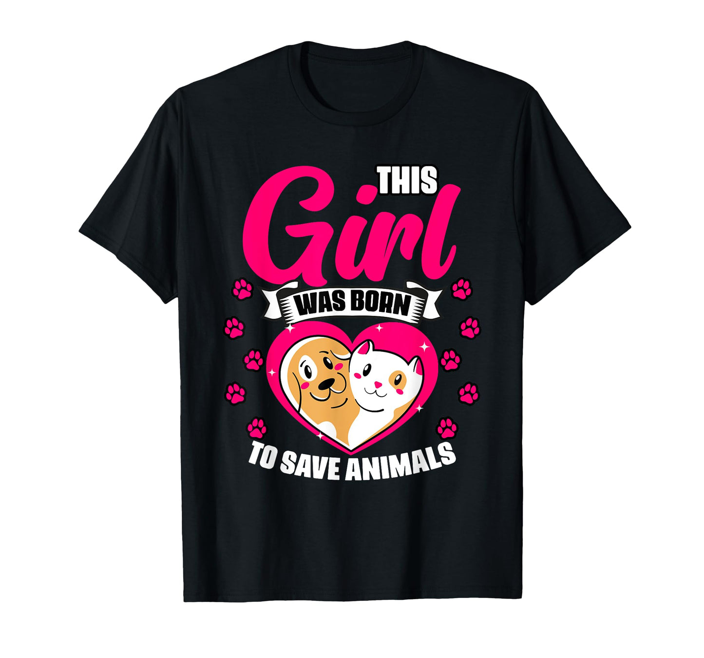 Awesome This Girl Was Born To Save Animals Veterinary Crew T-Shirt