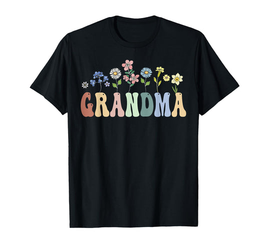 Grandma Gifts Women Wildflower Floral Design Grandma T-Shirt