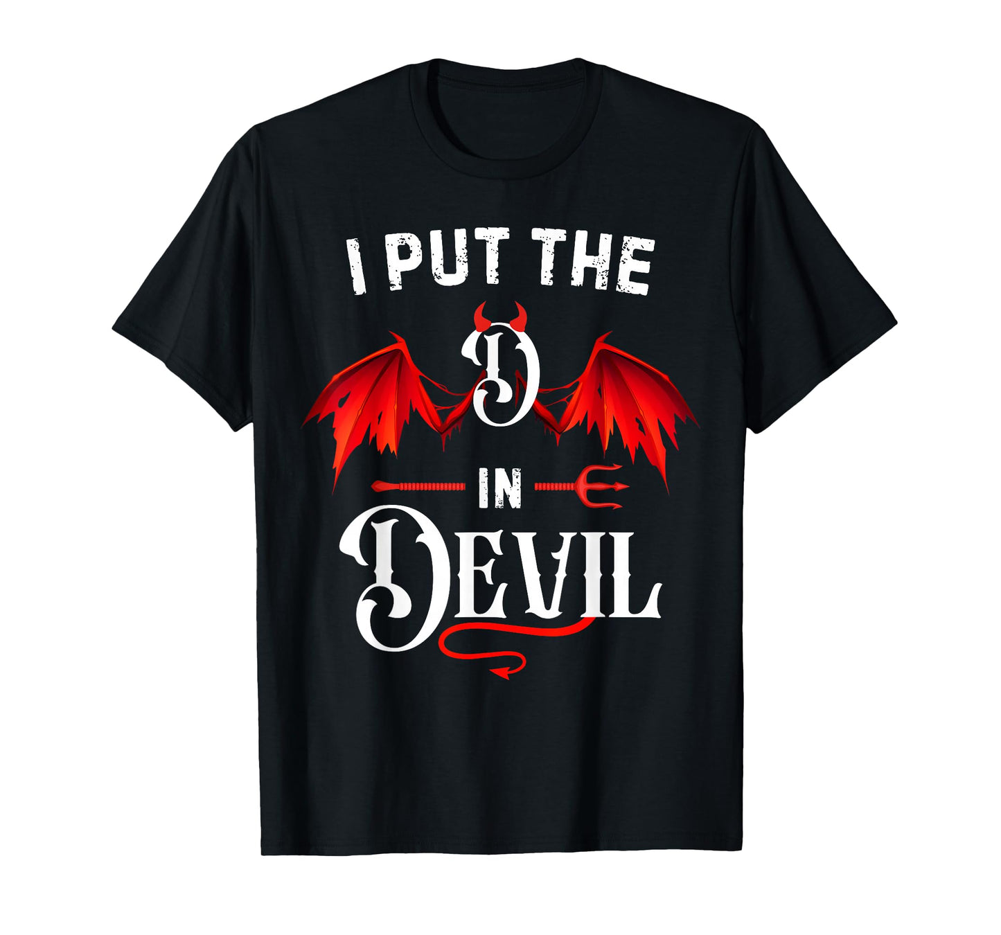 I Put D in Devil Matching Couple Vintage Halloween Costume T-Shirt