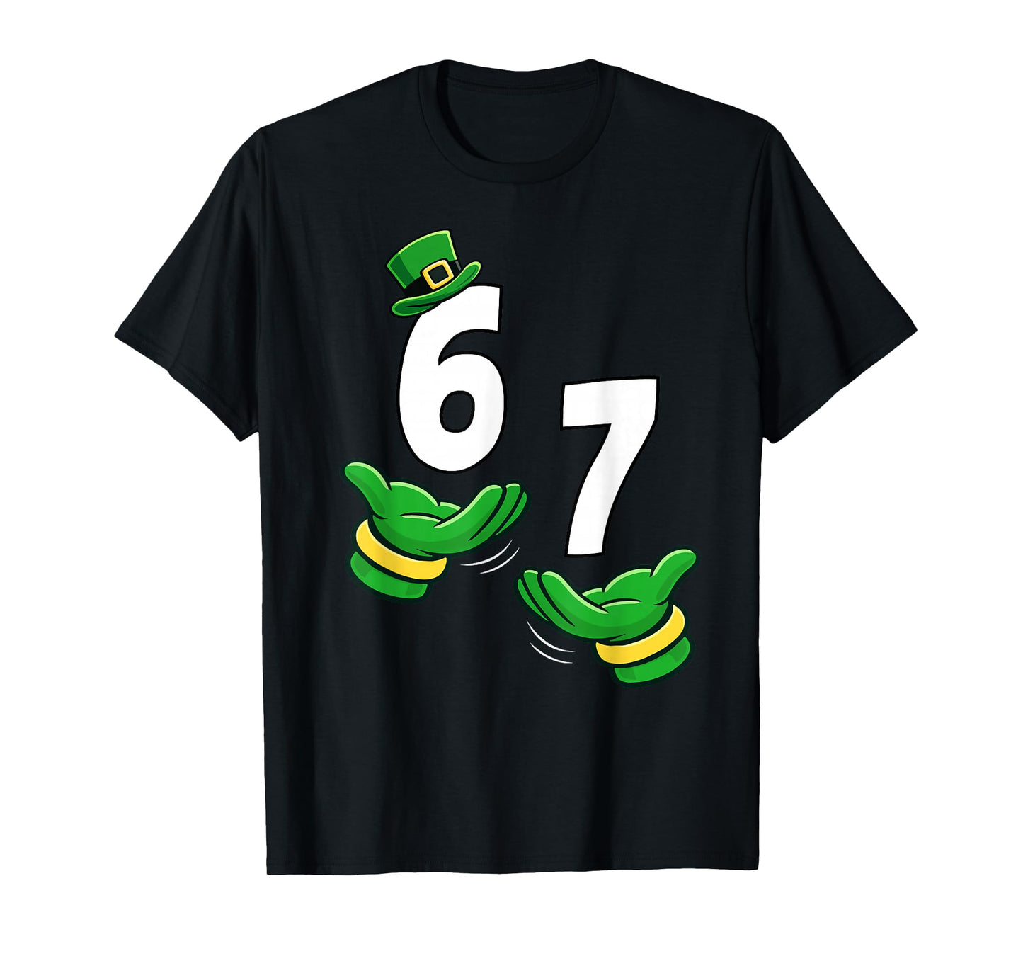 Six Seven 67 St Patricks Day 6 7 Shamrock Boys Kids 6-7 Meme T-Shirt