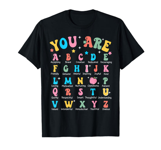 Alphabet Kindergarten Elementary School Teachers Students T-Shirt