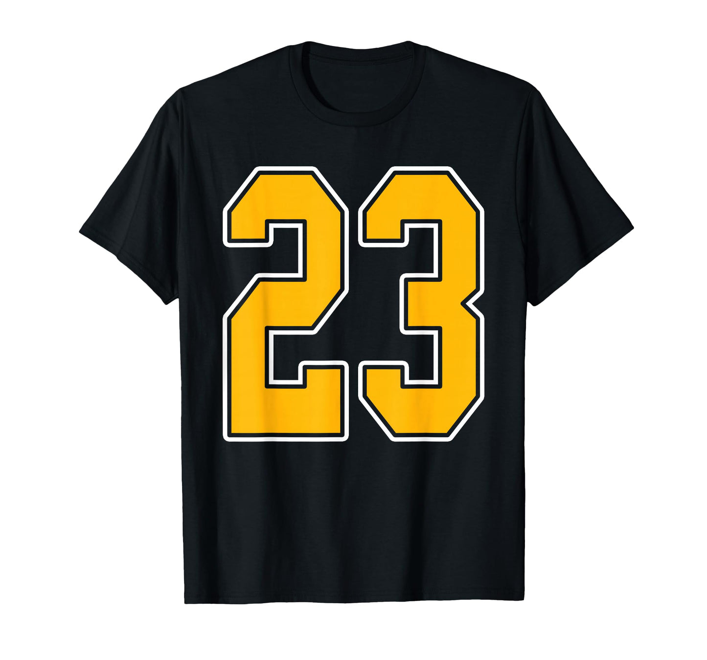 Gold and White Sports Number 23 Jersey Uniform Player T-Shirt