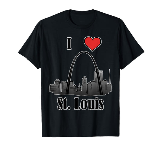 I Love St. Louis Souvenir T-Shirt Gateway Arch Skyline T-Shirt