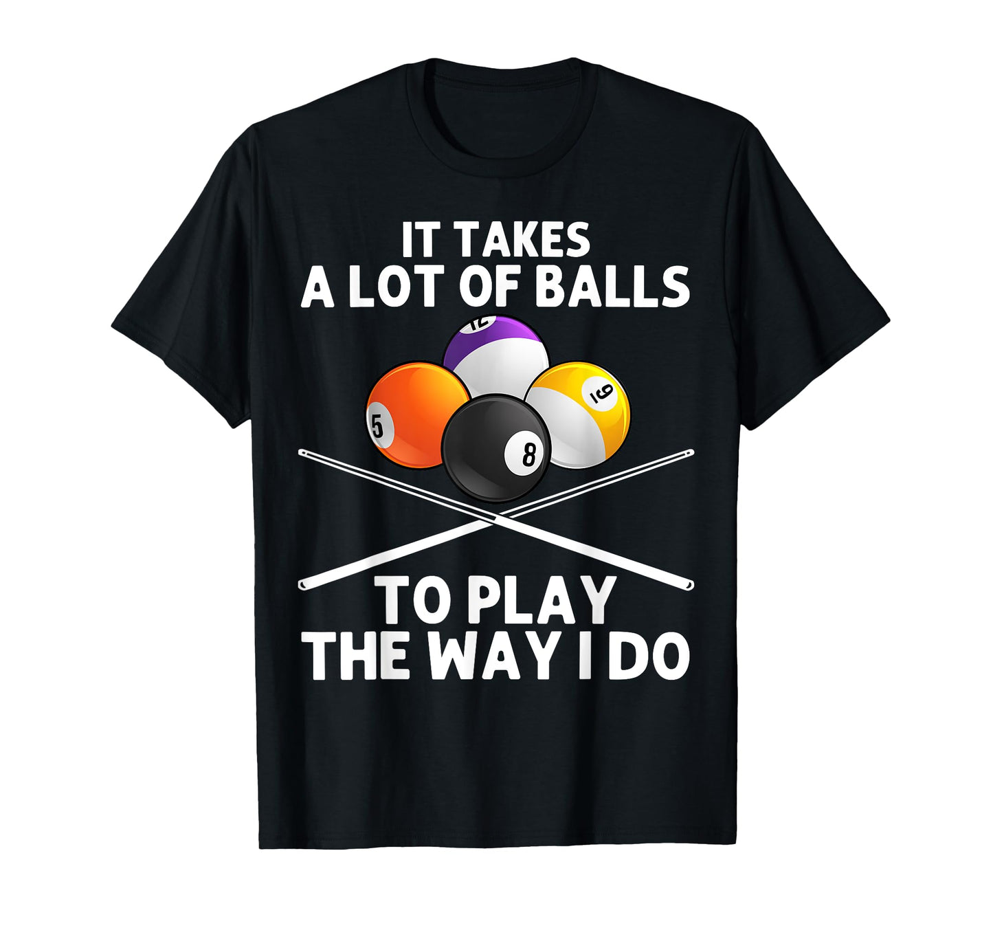 Funny Billiards Art For Men Boys Billiard Lover Pool Player T-Shirt