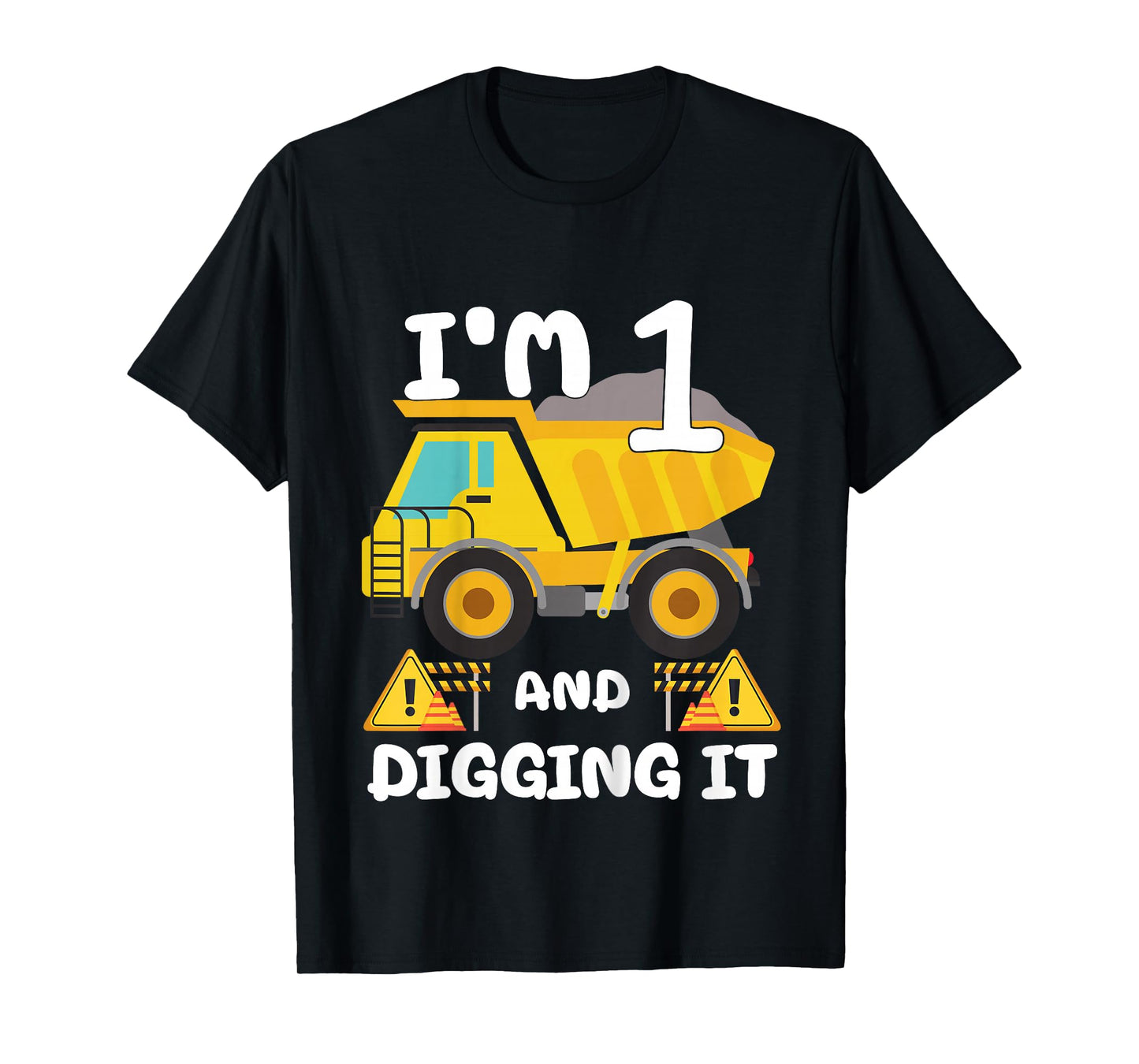 Kids 1st Birthday Construction Birthday Boy 1 Dump Truck BDay T-Shirt