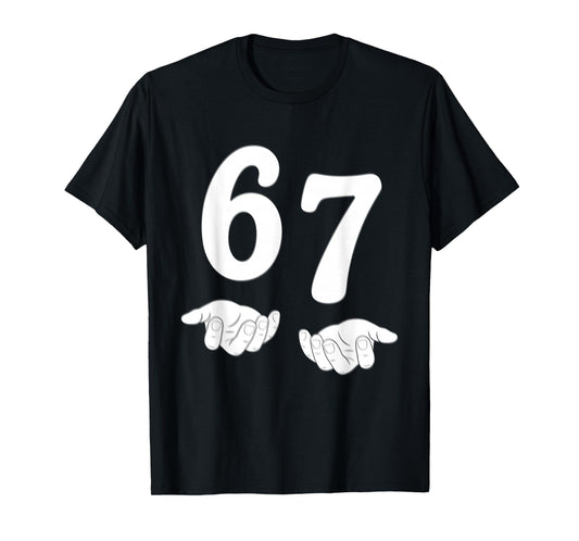 Funny Six Seven 6 7 Meme Gen Alpha Slang 67 Hands Kids T-Shirt