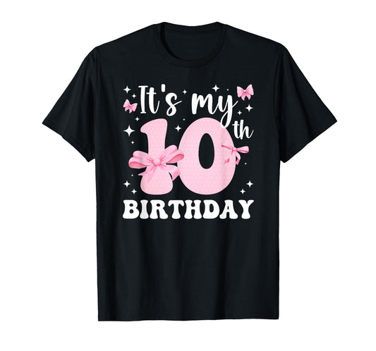 10th Coquette Themed Birthday 10 Year Old Girl Coquette Bow T-Shirt