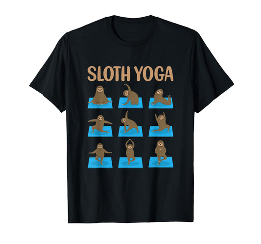 Sloth Yoga Cute Animal Baby Sloth Yoga Poses Zen Graphics T-Shirt