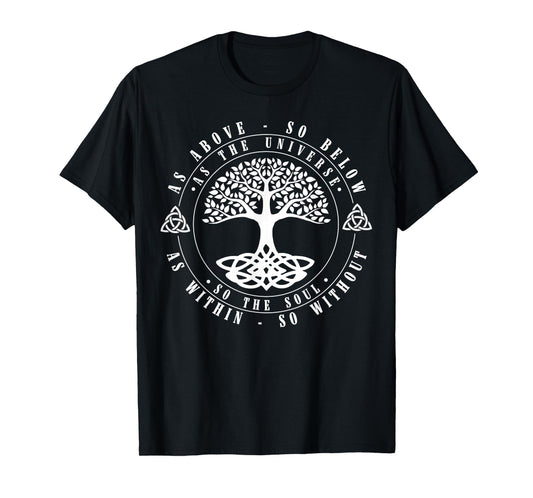 Celtic Tree Of Life Shirt As Above So Below Spiritual Yoga T-Shirt