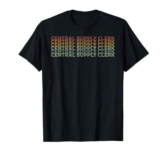 Retro 70s Central Supply Clerk Job Title T-Shirt