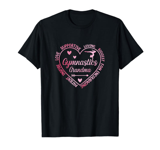 Gymnastics Grandma Heart Gymnast Grandma Matching Family T-Shirt