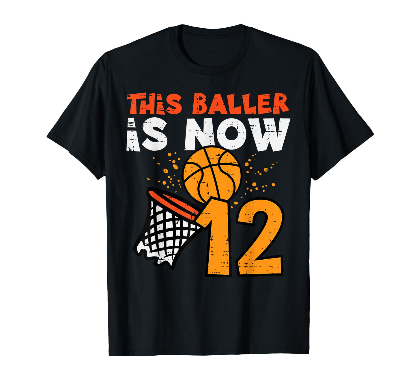 This Baller Is Now 12 Basketball 12th Birthday Bday Boys Kid T-Shirt