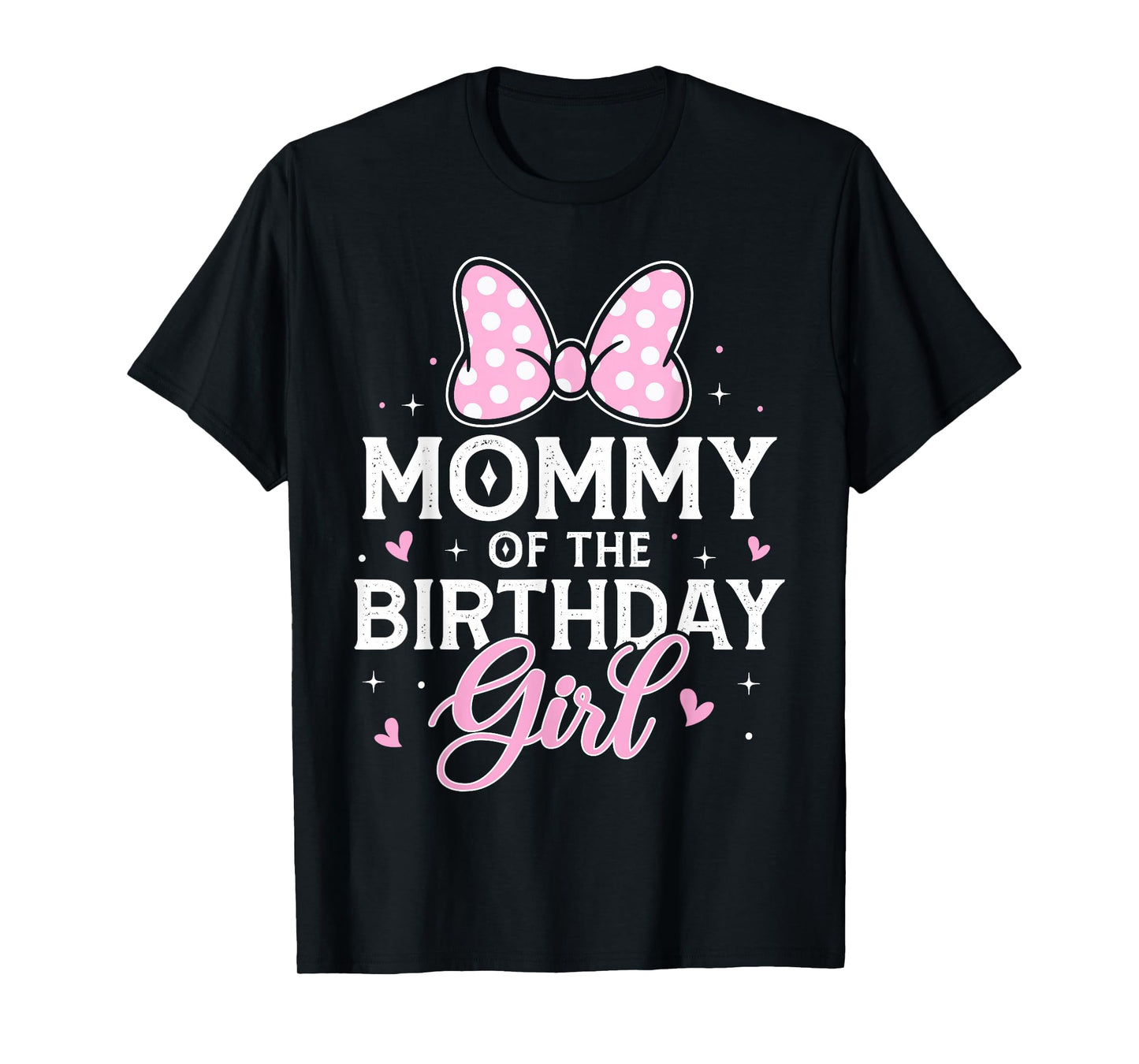 Mommy of The Birthday Girl Cute Pink Bow Family Matching T-Shirt