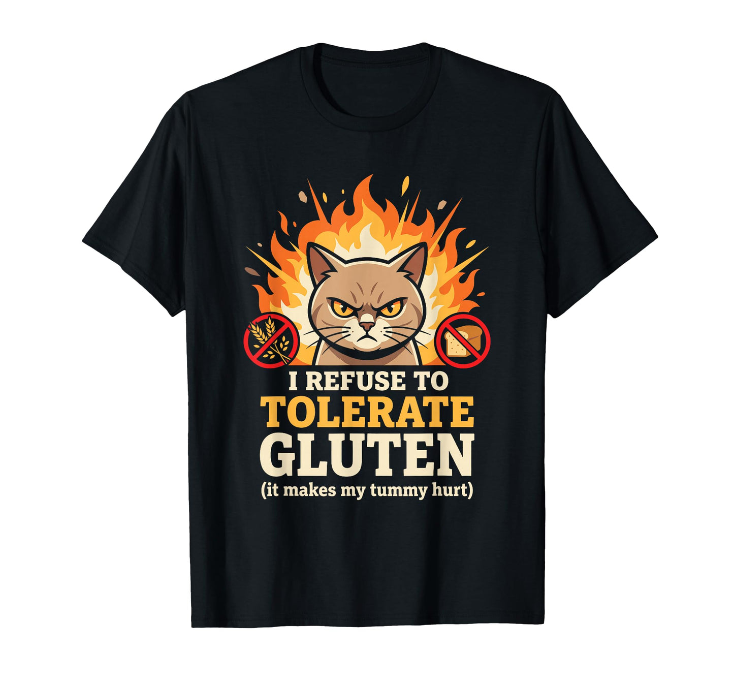 I Refuse to Tolerate Gluten Cat T-Shirt