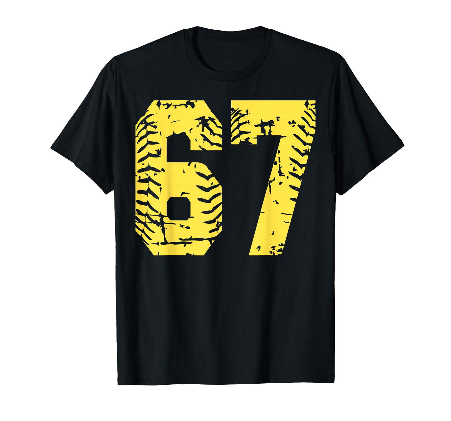 Number 67 Yellow Group Matching Halloween Birthday Funny T-Shirt