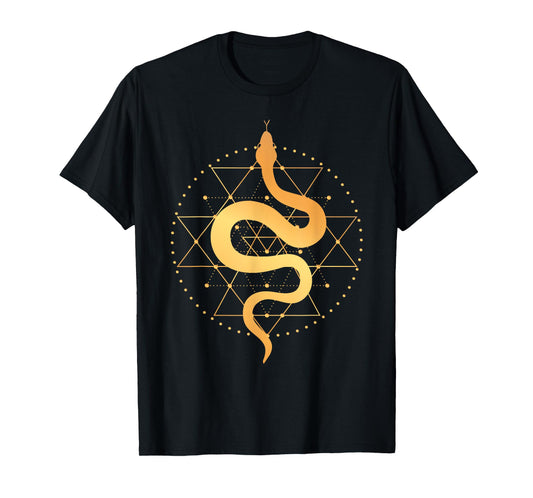 Sacred Geometry Art Magic Sacred Snake Goth Occult T-Shirt