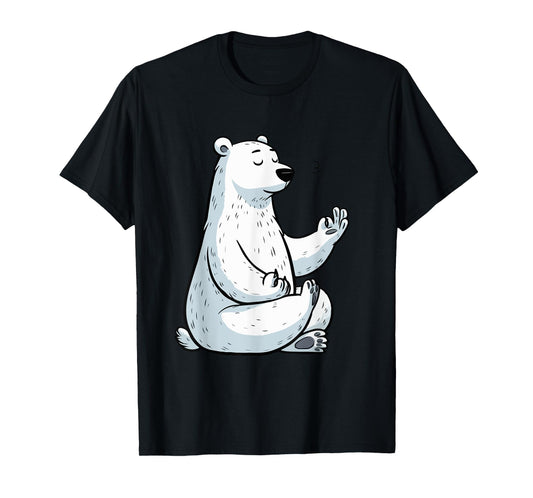 Meditation Polar Bear Yoga Pose Relaxing Animal T-Shirt